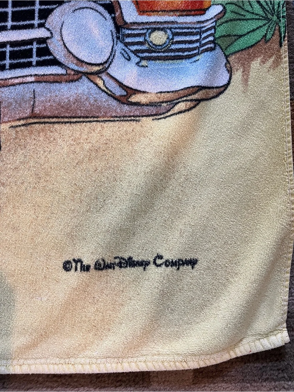 Vintage Florida Mickey Minnie Mouse Car Disney Exclusive Beach Towel 59